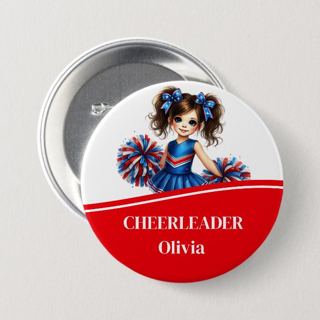 Cheerleader Button Pin (Front & Back)