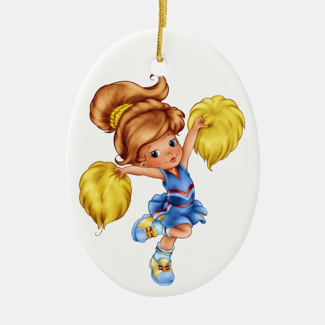 Cheerleader Ceramic Tree Decoration (Front)