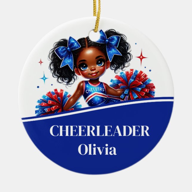 Cheerleader  ceramic tree decoration (Front)