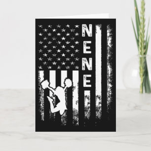 Cheerleader Cheer Nene America Flag Vintage Xmas Card