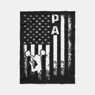 Cheerleader Cheer Pa America Flag Vintage Xmas Fleece Blanket