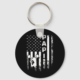 Cheerleader Cheer Papi America Flag Vintage Xmas Key Ring