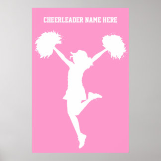 Cheerleader Cheering with Customisable Background Poster