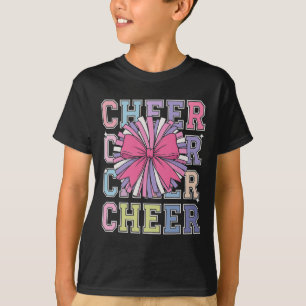 Cheerleader Cheerleading Groovy Cheer Coquette Bow T-Shirt