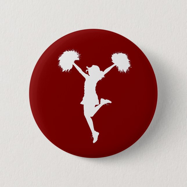 Cheerleader Cheerleading Outline Art by Al Rio 6 Cm Round Badge (Front)