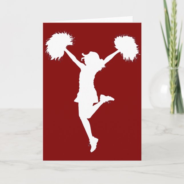 Cheerleader Cheerleading Outline Art by Al Rio Card (Front)