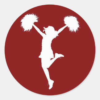 Cheerleader Cheerleading Outline Art by Al Rio Classic Round Sticker