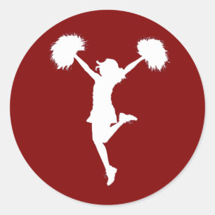 Cheerleader Cheerleading Outline Art by Al Rio Classic Round Sticker