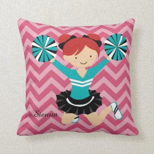 Cheerleader, choose your own background colour cushion