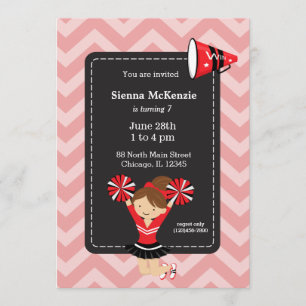 Cheerleader, choose your own background colour invitation