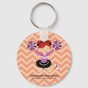Cheerleader, choose your own background colour key ring