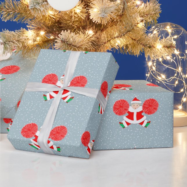 Cheerleader Christmas Holiday Gift Wrapping Paper (Holidays)