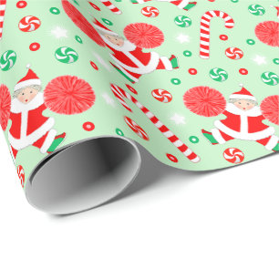 Cheerleader Christmas Holiday Gift Wrapping Paper