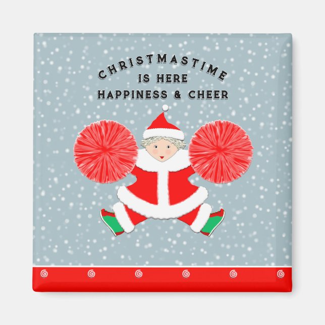 Cheerleader Christmas Stocking Stuffers Magnet (Front)