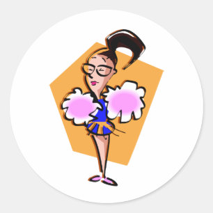 Cheerleader Classic Round Sticker