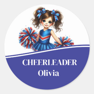 Cheerleader classic round sticker
