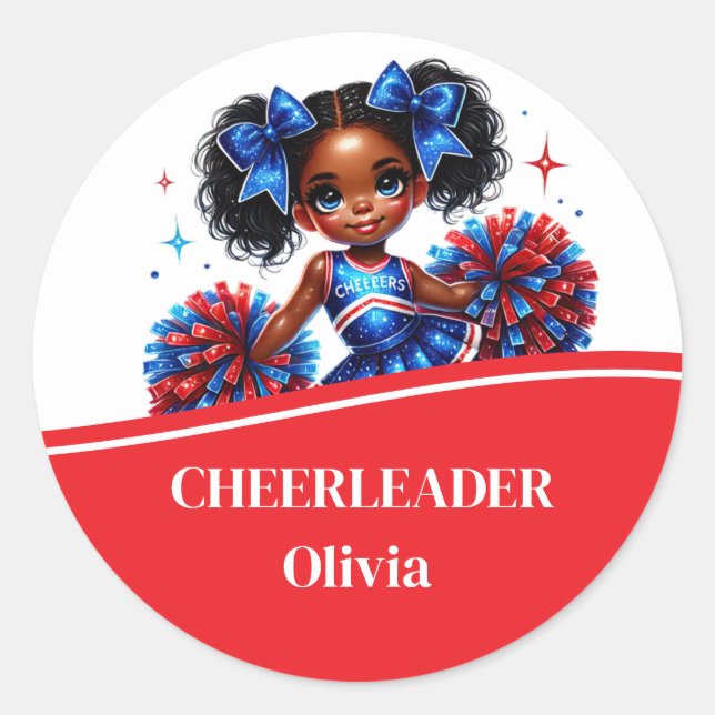 Cheerleader  classic round sticker (Front)