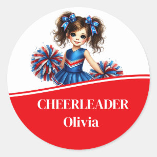 Cheerleader  classic round sticker