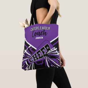 Cheerleader Coach - Purple, Black & White Tote Bag
