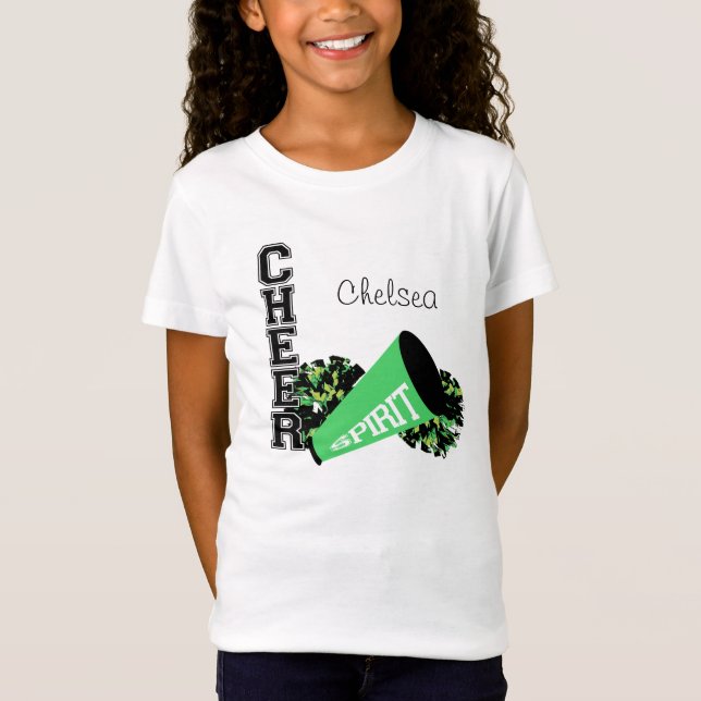 Cheerleader Customisable Green T-Shirt (Front)