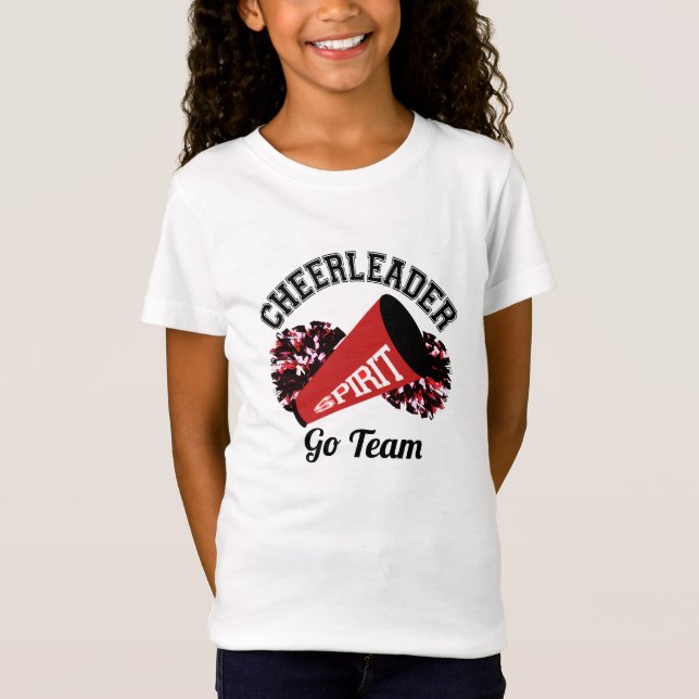 Cheerleader Customisable Red T-Shirt (Front)