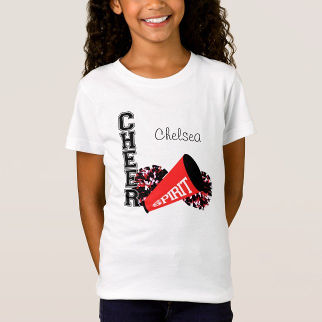 Cheerleader Customisable Red T-Shirt (Front)