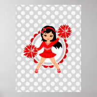 Cheerleader - Cute Red Black Hair Cheer