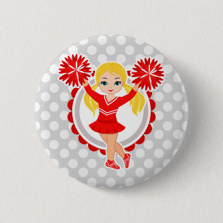 Cheerleader - Cute Red Blonde Cheer 6 Cm Round Badge