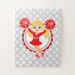 Cheerleader - Cute Red Blonde Cheer Jigsaw Puzzle