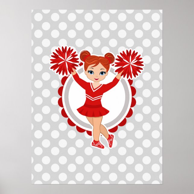 Cheerleader - Cute Red Redhead Cheer Poster (Front)