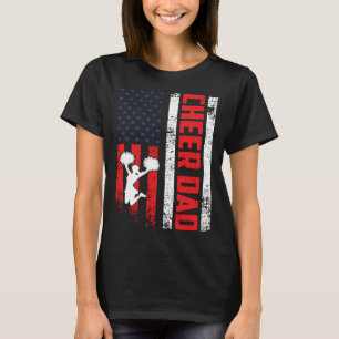 Cheerleader Dad Cheer Dad American Us Flag Father T-Shirt