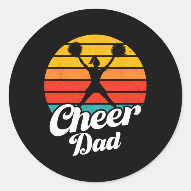 Cheerleader Dad Cheerleading Cheer Dad  Classic Round Sticker (Front)