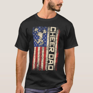 Cheerleader Dad Funny Cheer Dad American US Flag F T-Shirt