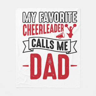 Cheerleader Dad Vintage Engraving Shirt Design_1 Fleece Blanket