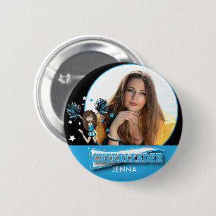 Cheerleader - DIY Photo - Baby Blue 6 Cm Round Badge