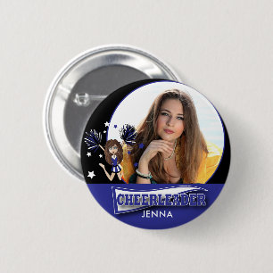 Cheerleader - DIY Photo - Dark Blue 6 Cm Round Badge