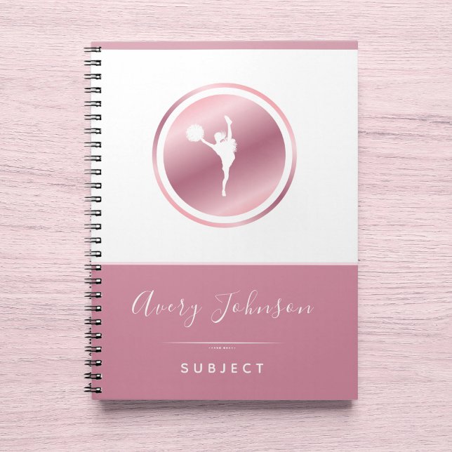 Cheerleader Elegant Pink Rose Gold Personalised    Notebook (Creator Uploaded)