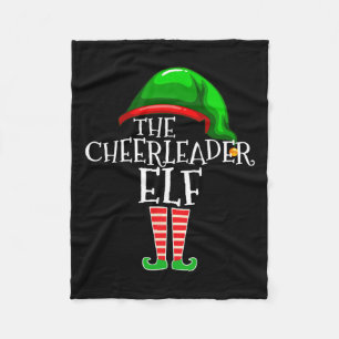 Cheerleader Elf Group Matching Family Christmas  Fleece Blanket