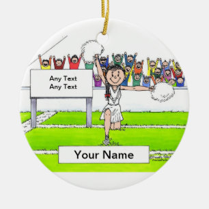 Cheerleader - Female Ceramic Tree Decoration