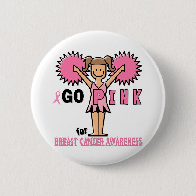 Cheerleader for Breast Cancer Awareness 6 Cm Round Badge (Front)