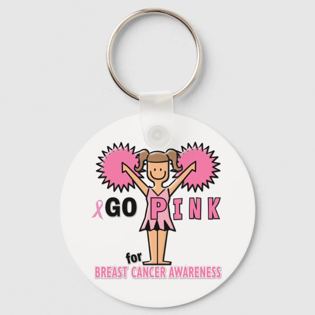 Cheerleader for Breast Cancer Awareness Key Ring (Front)