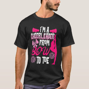 Cheerleader From Bow To Toe Loves To Cheer Tumble  T-Shirt