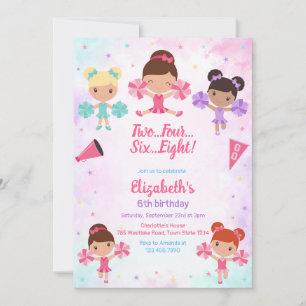 Cheerleader Girl Birthday Invitation