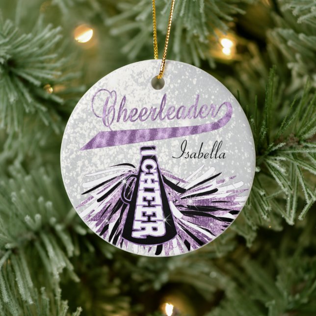 Cheerleader 📣 💖 Glam - Purple  Ceramic Tree Decoration (Tree)