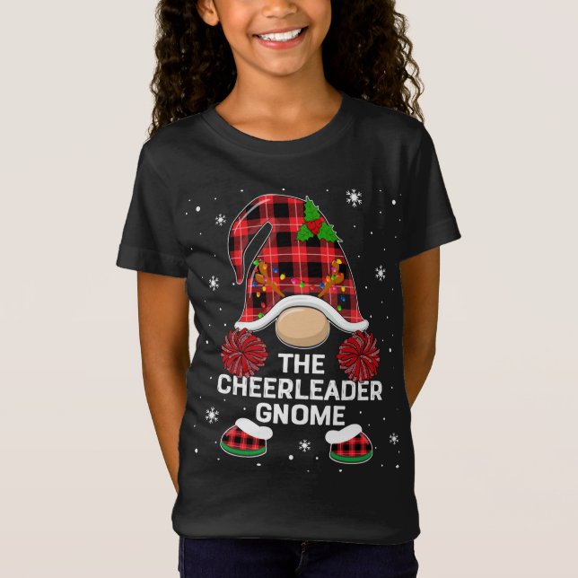 Cheerleader Gnome Christmas cheerleader pajama chr T-Shirt (Front)