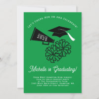 Cheerleader Graduation Party Green and Black