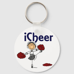 Cheerleader I Cheer Stick Figure Key Ring