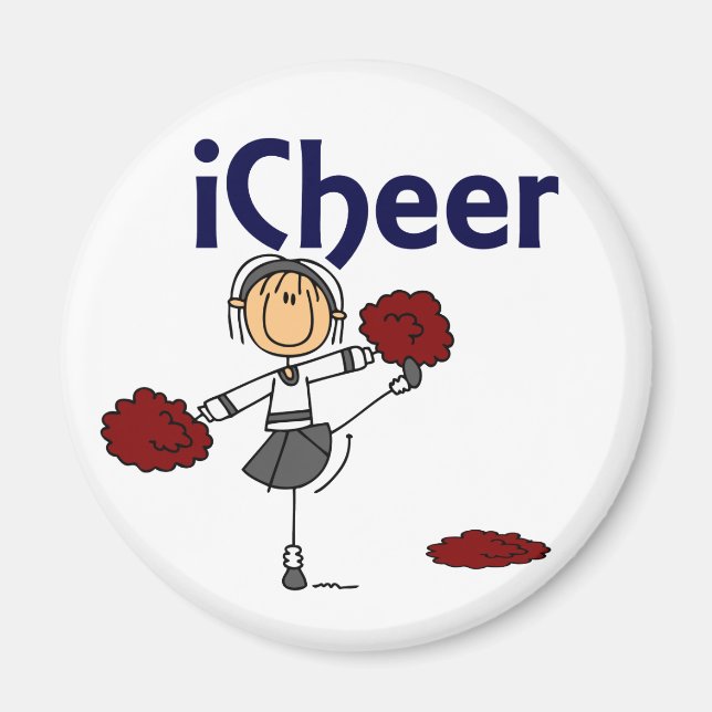 Cheerleader I Cheer Stick Figure Magnet (Front)