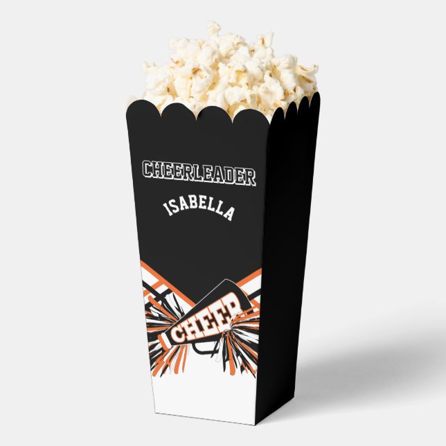 Cheerleader in Black, White and Orange Favour Box (Popped)
