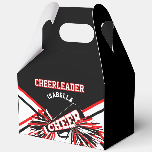 Cheerleader in Black, White and Red Favour Box (Front)